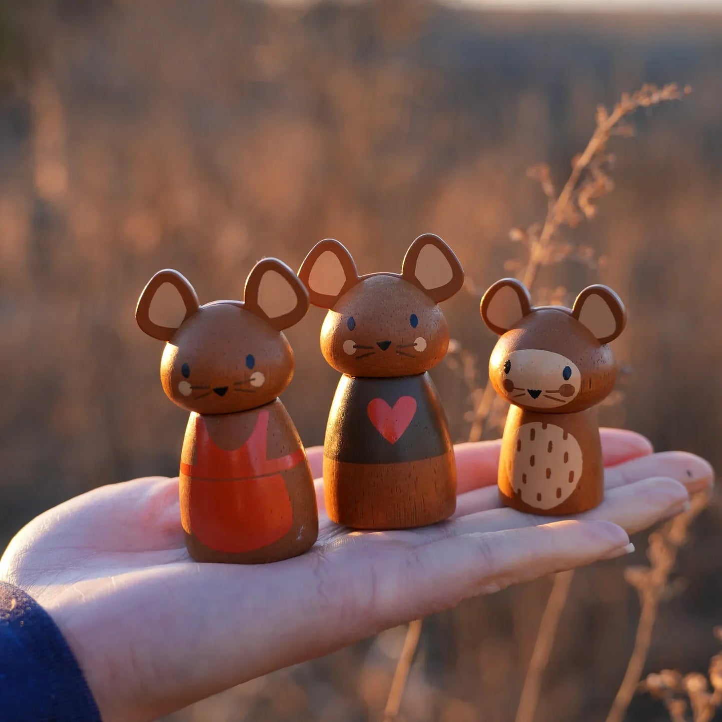 Wooden Windmill Playset - Mouse Family - 2 Stories