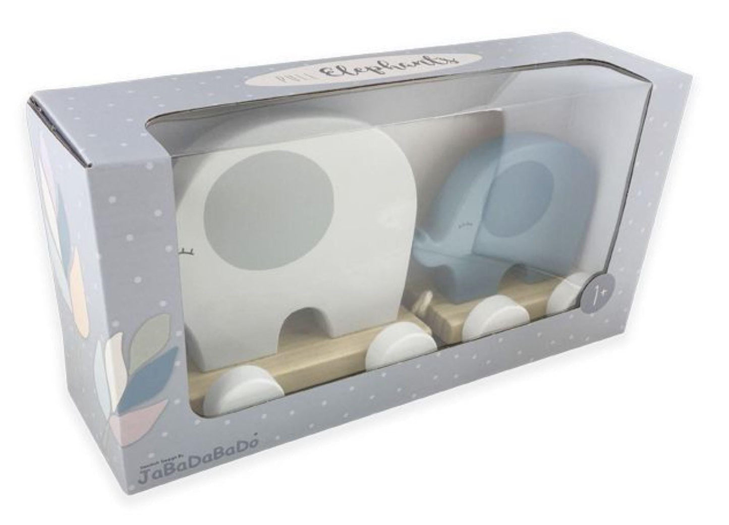 Wooden Pull Along Elephant Toy - Grey