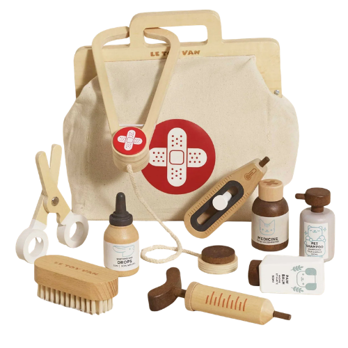 Wooden Animal Vet Set - 10 Pieces