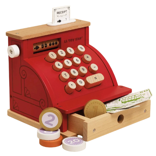 Wooden Cash Register Toy - Play Money