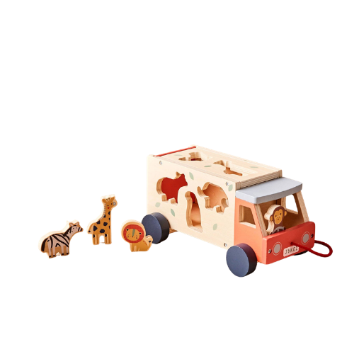 Wooden Safari Jeep Shape Sorter & Pull Along Toy